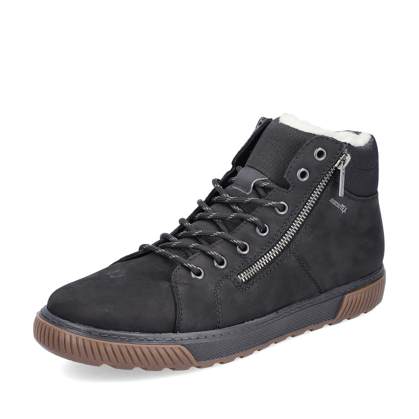 Rieker Men'S Lace-Up Shoes Asphalt Black