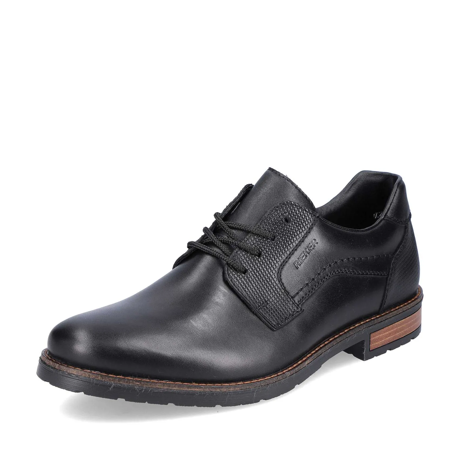 Rieker Men'S Lace-Up Shoes Glossy Black