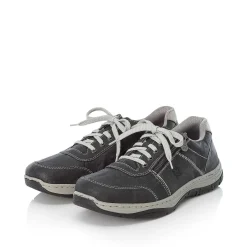 Rieker Men'S Lace-Up Shoes Steel Gray-White