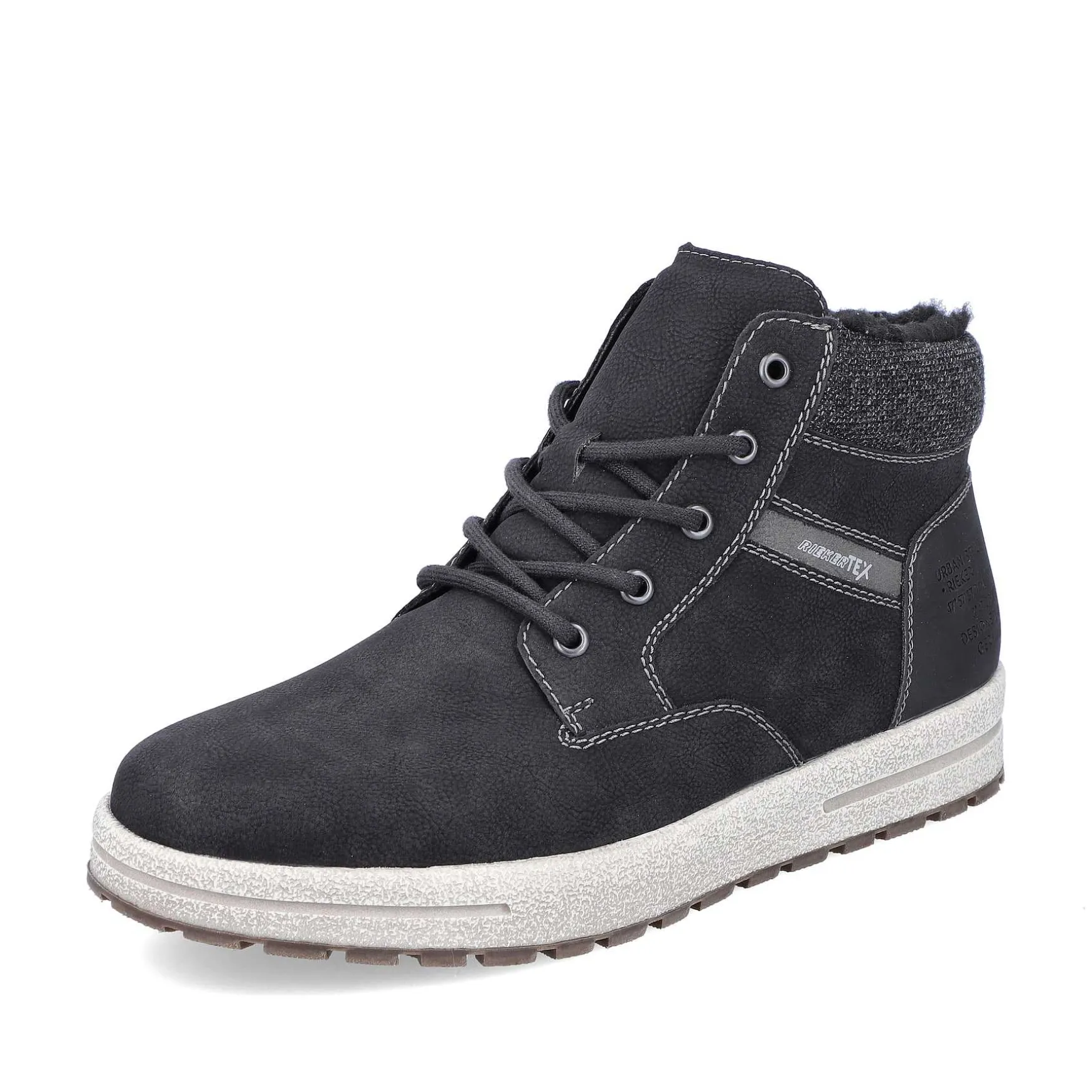 Rieker Men'S Lace-Up Shoes Asphalt Black