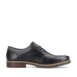 Rieker Men'S Lace-Up Shoes Glossy Black