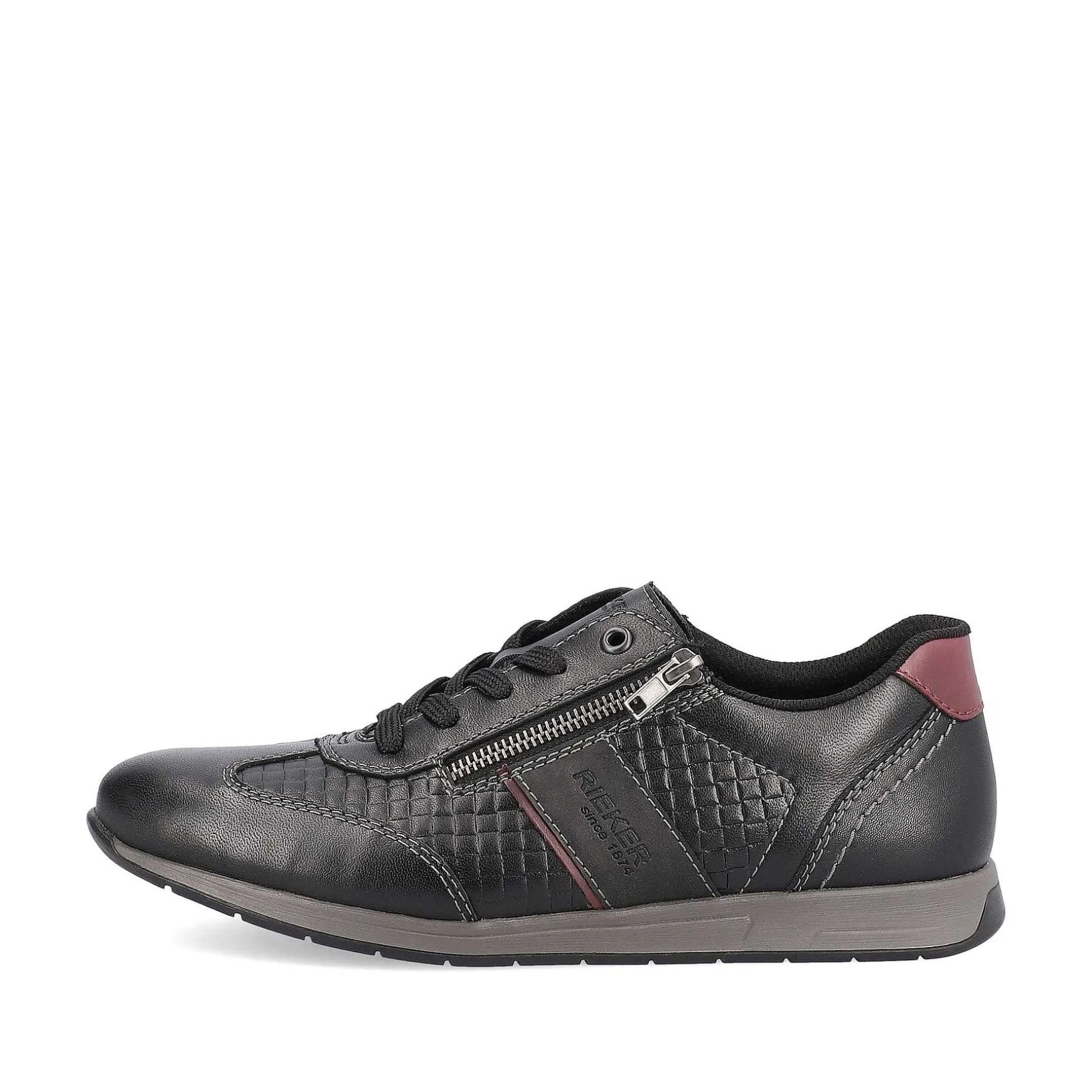 Rieker Men'S Lace-Up Shoes Asphalt Black