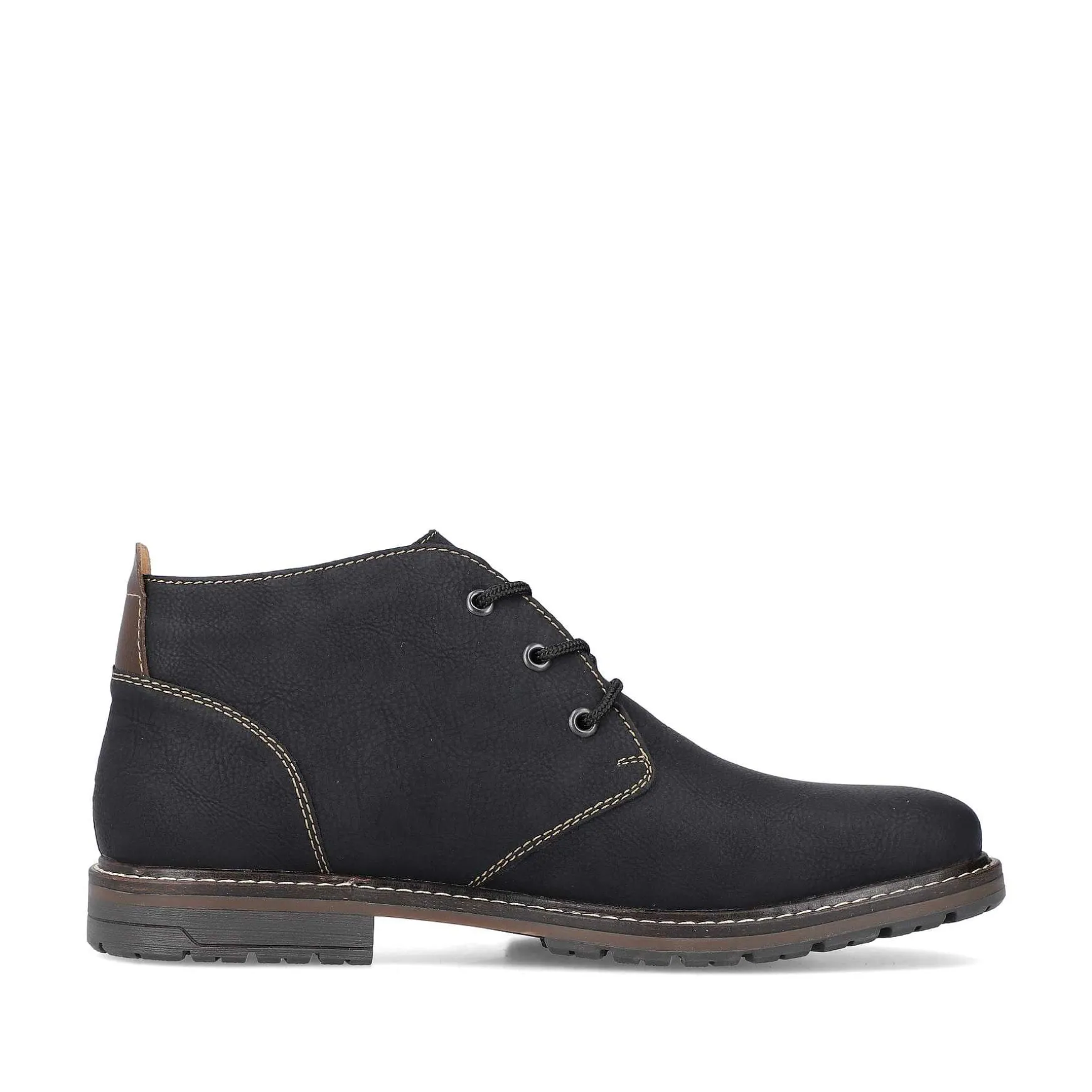 Rieker Men'S Lace-Up Shoes Asphalt Black