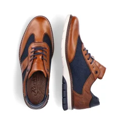 Rieker Men'S Lace-Up Shoes Cinnamon Brown-Ocean Blue