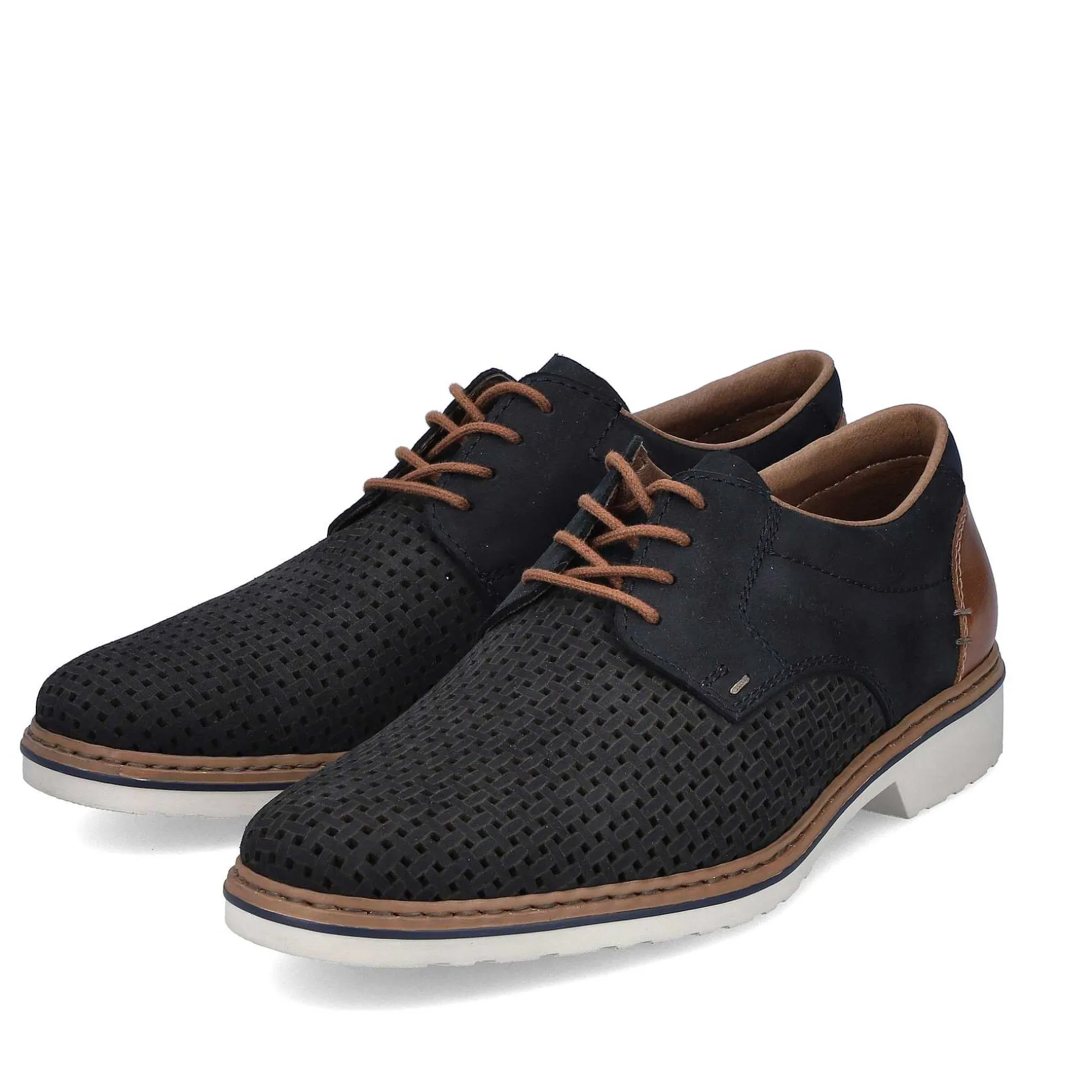 Rieker Men'S Lace-Up Shoes Steel Blue