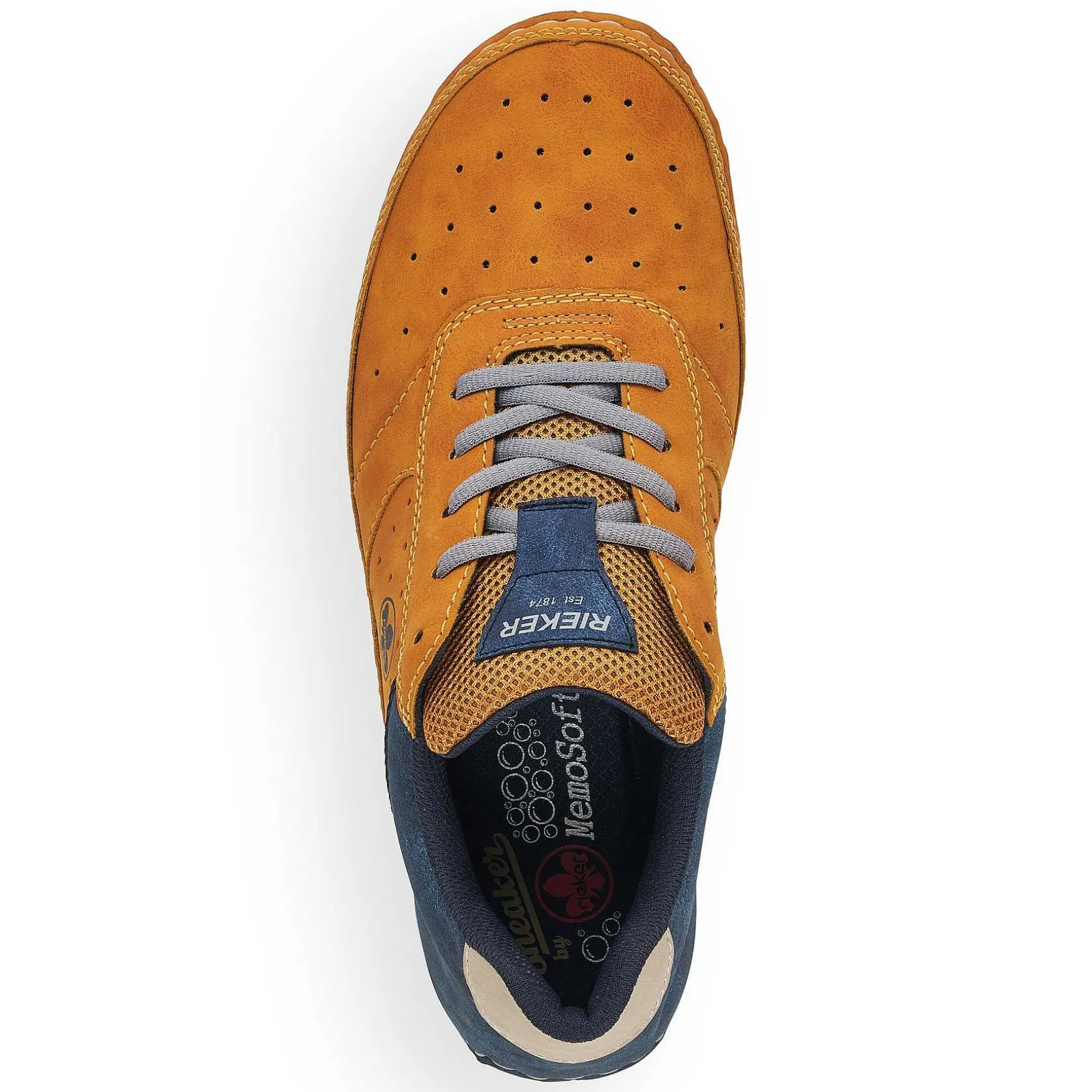 Rieker Men'S Lace-Up Shoes Golden Yellow-Royal Blue