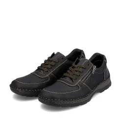 Rieker Men'S Lace-Up Shoes Asphalt Black