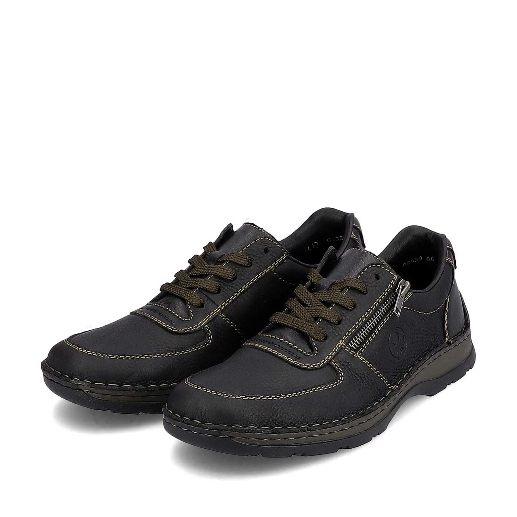 Rieker Men'S Lace-Up Shoes Asphalt Black