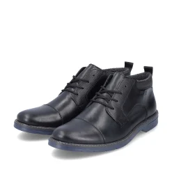 Rieker Men'S Lace-Up Shoes Glossy Black