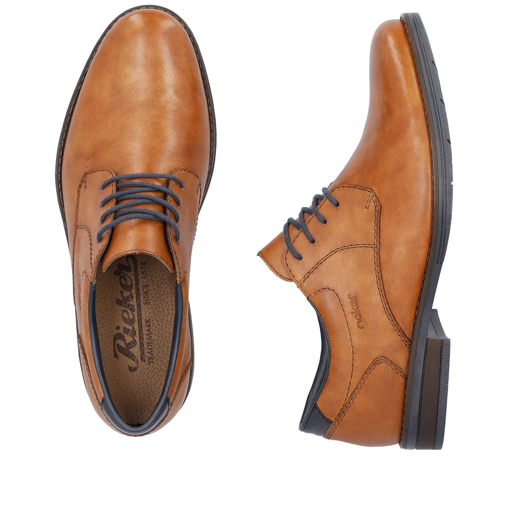 Rieker Men'S Lace-Up Shoes Wood Brown