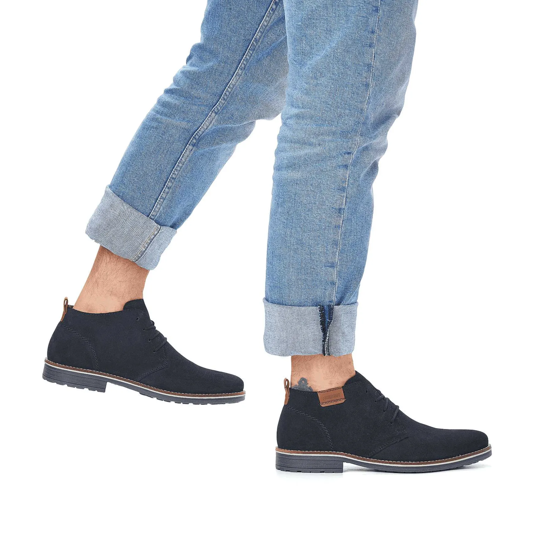Rieker Men'S Lace-Up Shoes Navy Blue
