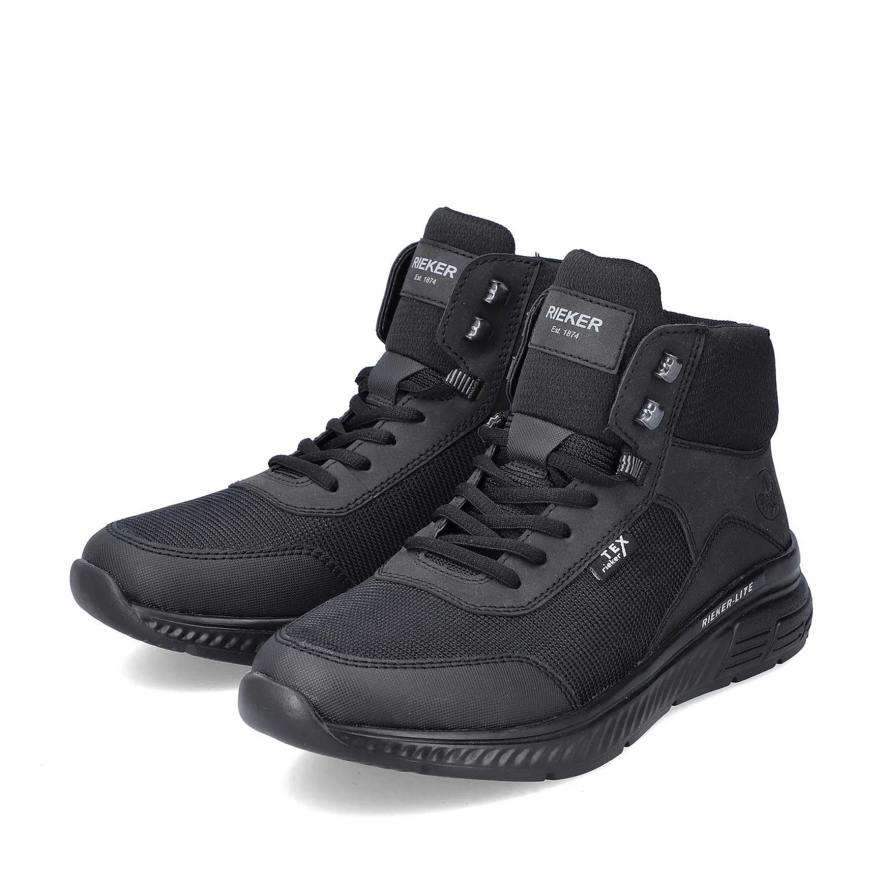 Rieker Men'S Lace-Up Shoes Asphalt Black