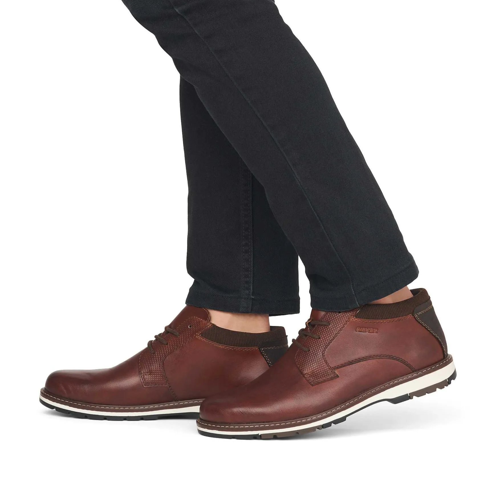 Rieker Men'S Lace-Up Shoes Wood Brown