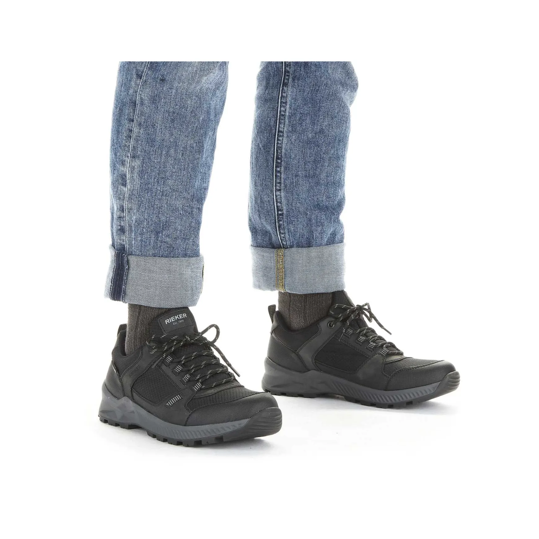 Rieker Men'S Lace-Up Shoes Jet Black