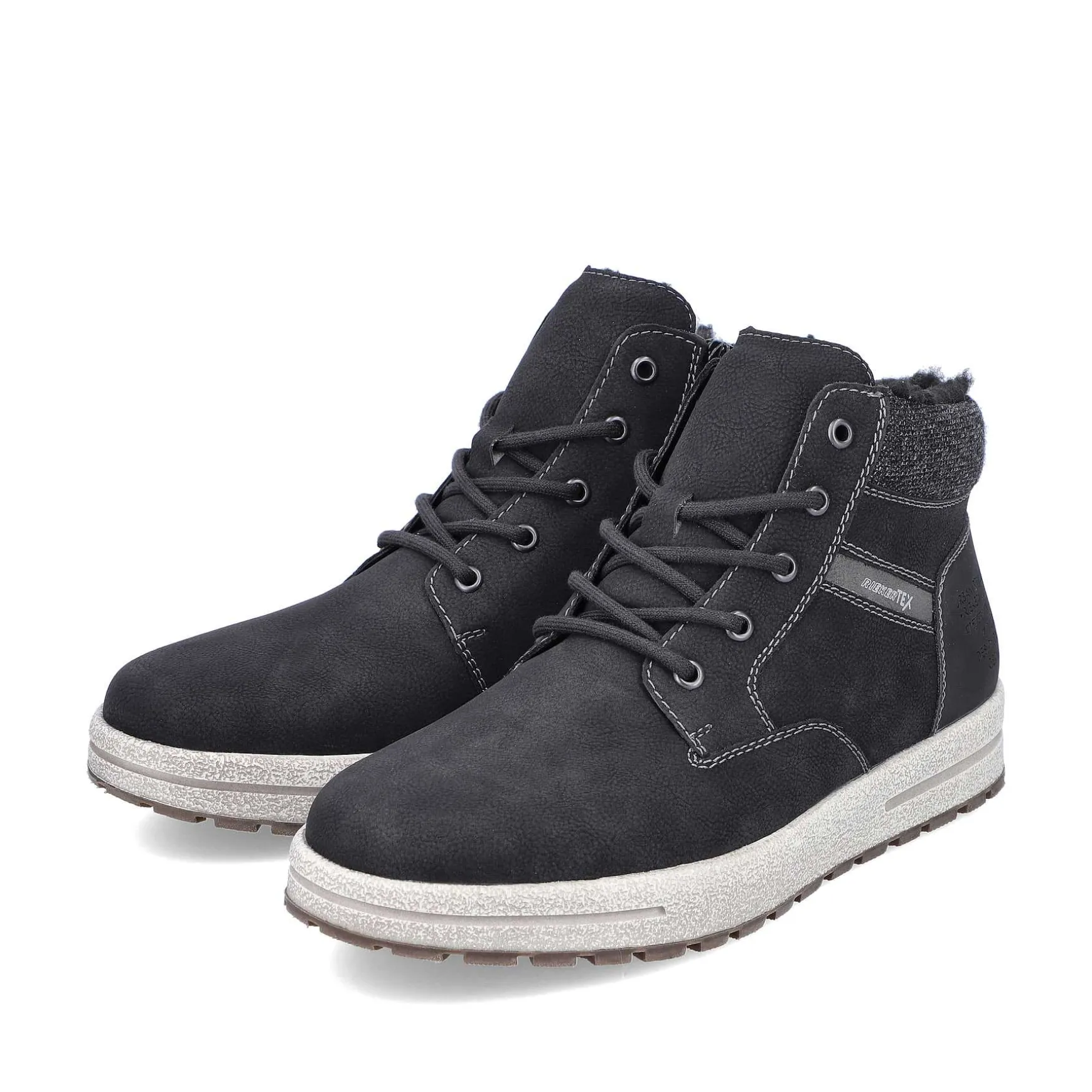 Rieker Men'S Lace-Up Shoes Asphalt Black