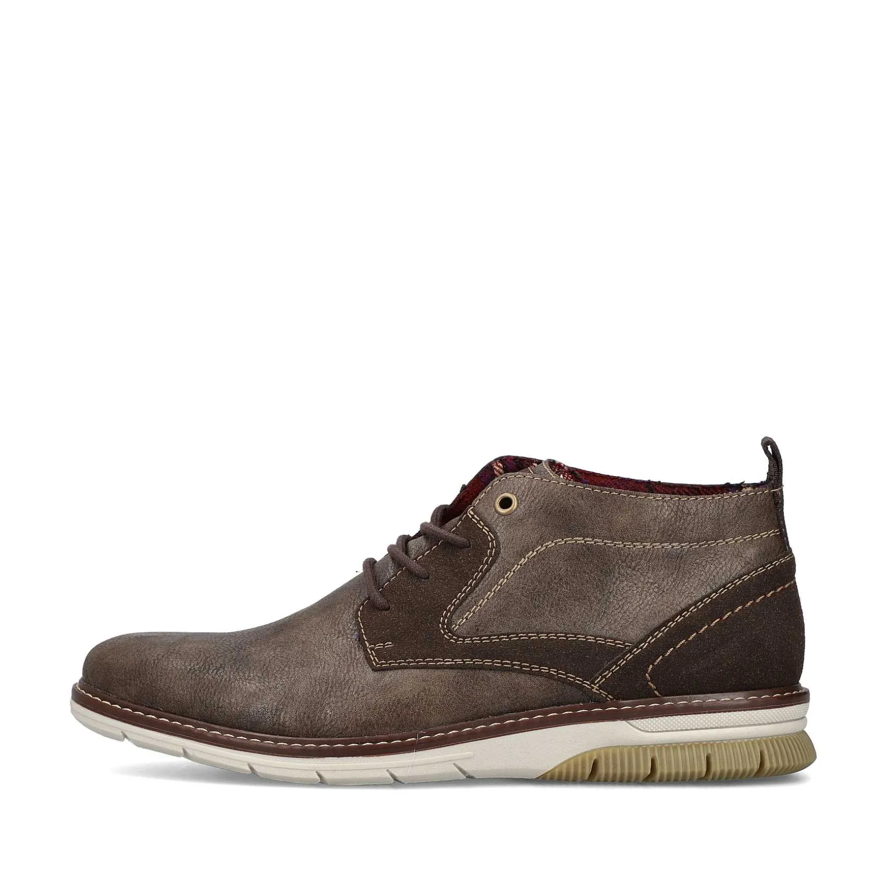 Rieker Men'S Lace-Up Shoes Grey-Brown