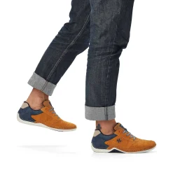 Rieker Men'S Lace-Up Shoes Golden Yellow-Royal Blue