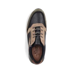 Rieker Men'S Low Sneaker Black-Beige-Green