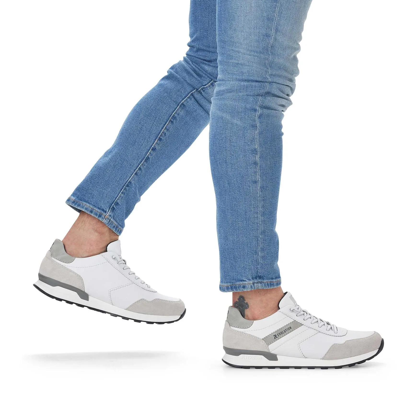 Rieker Men'S Low Sneaker Brilliant-White Graphite-Grey