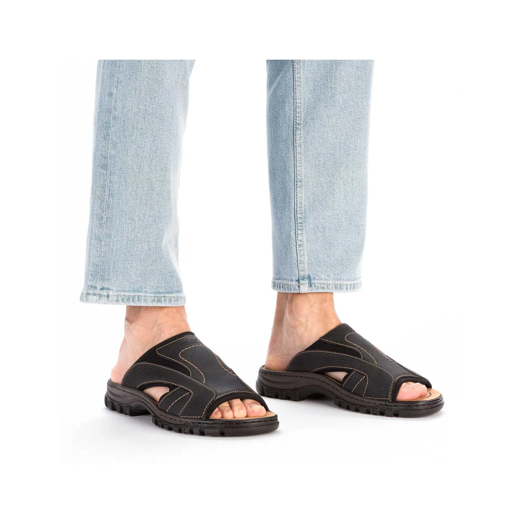 Rieker Men'S Mules Black Gray