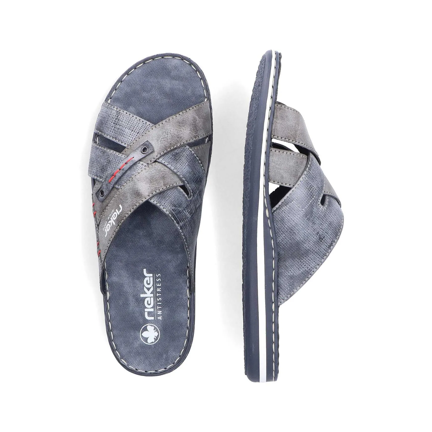 Rieker Men'S Mules Blue Gray