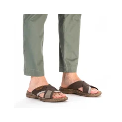Rieker Men'S Mules Brown Gray