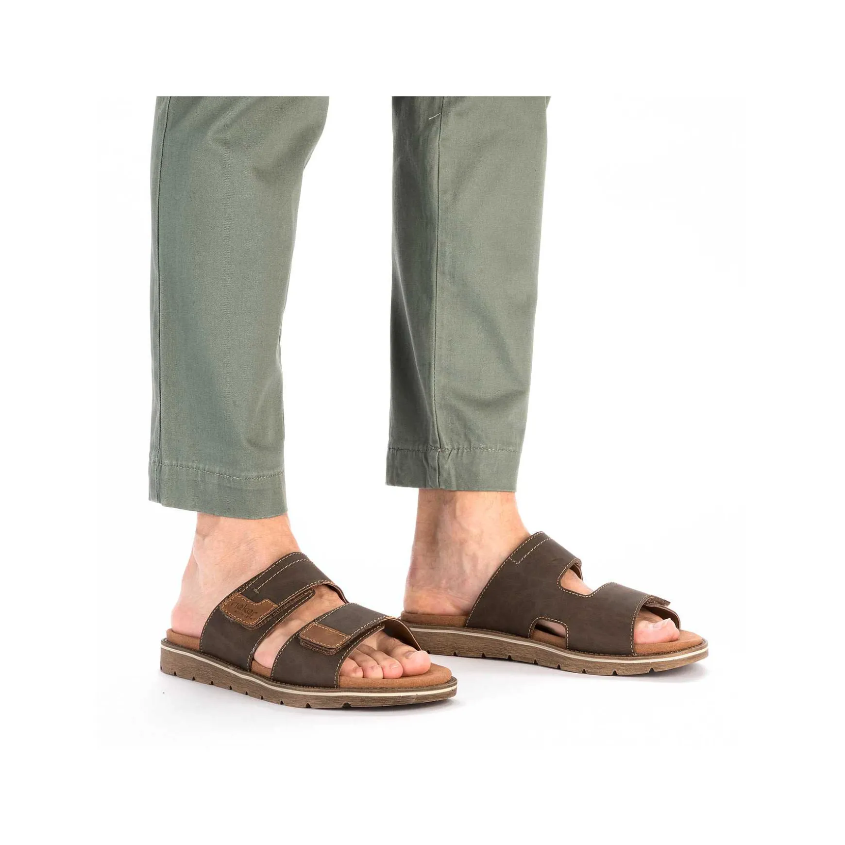 Rieker Men'S Mules Brown Gray
