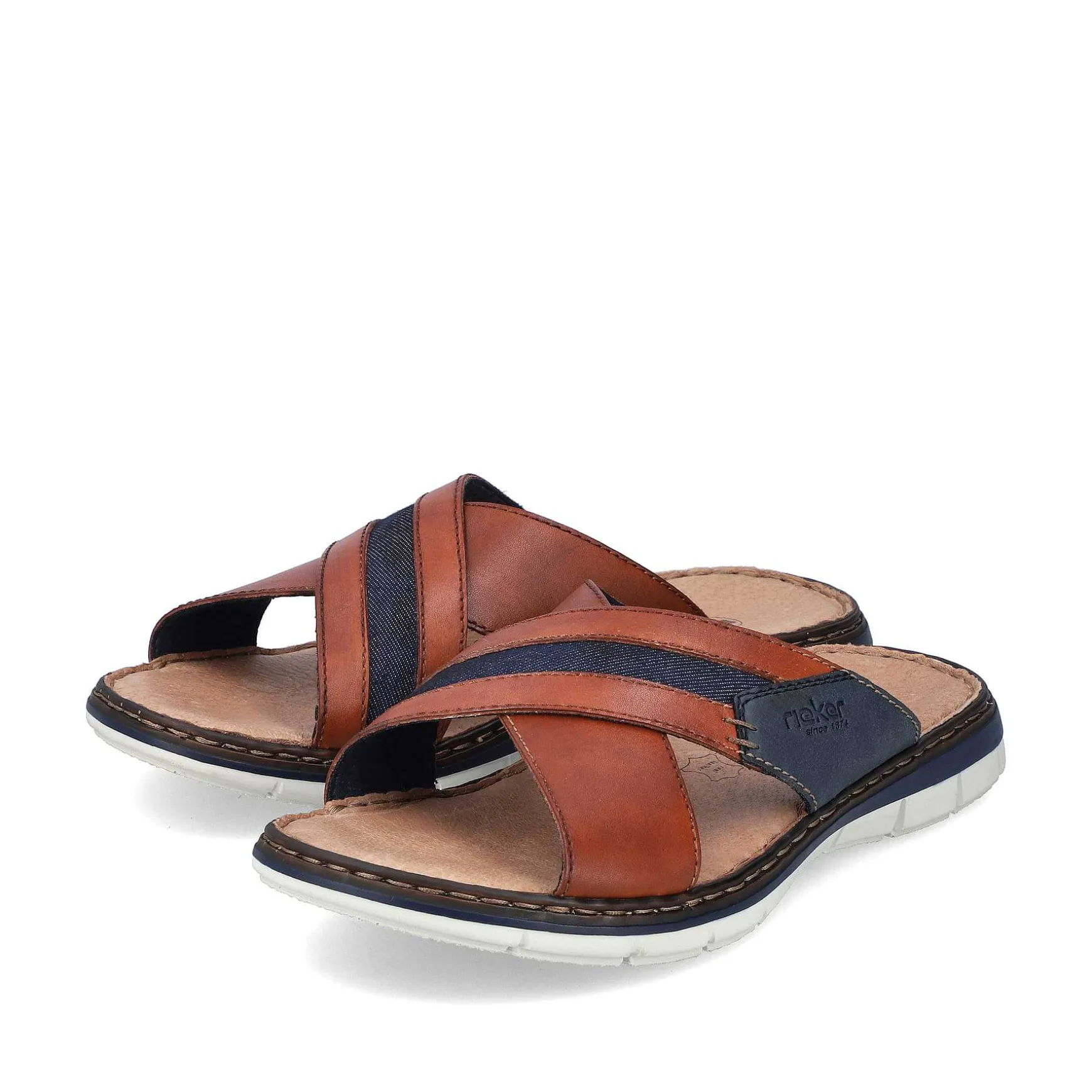 Rieker Men'S Mules Chestnut Brown