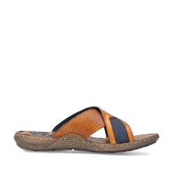 Rieker Men'S Mules Chestnut Brown-Royal Blue