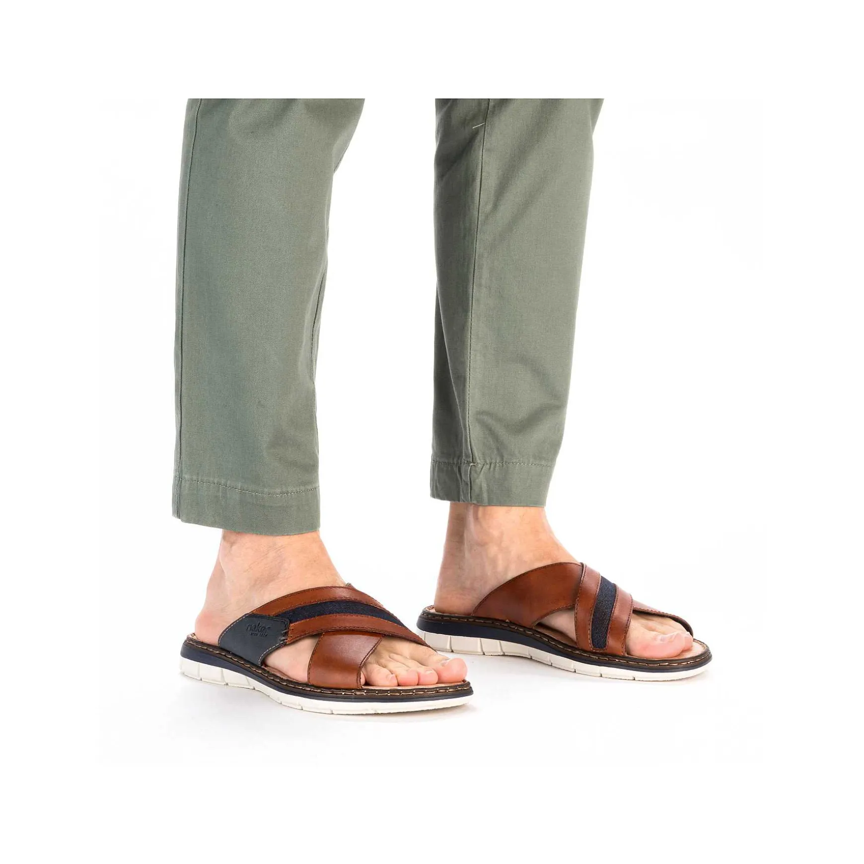 Rieker Men'S Mules Chestnut Brown