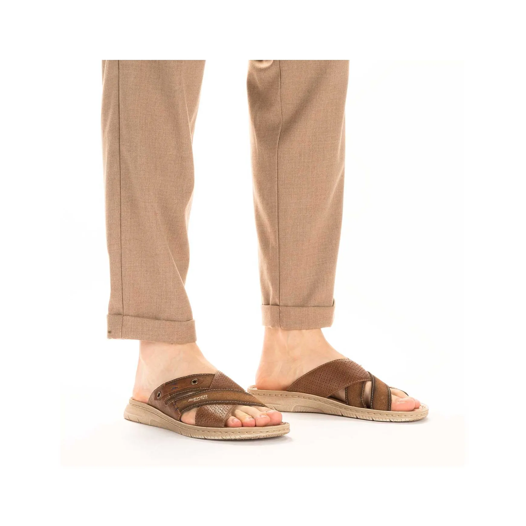 Rieker Men'S Mules Chestnut Brown