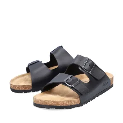 Rieker Men'S Mules Glossy Black