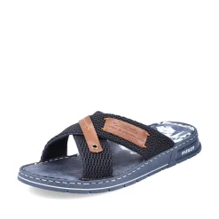 Rieker Men'S Mules Pacific Blue-Brown