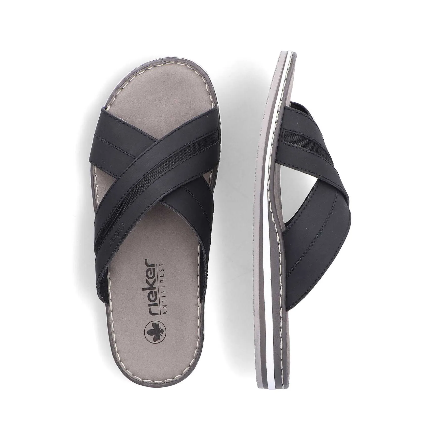 Rieker Men'S Mules Steel Black