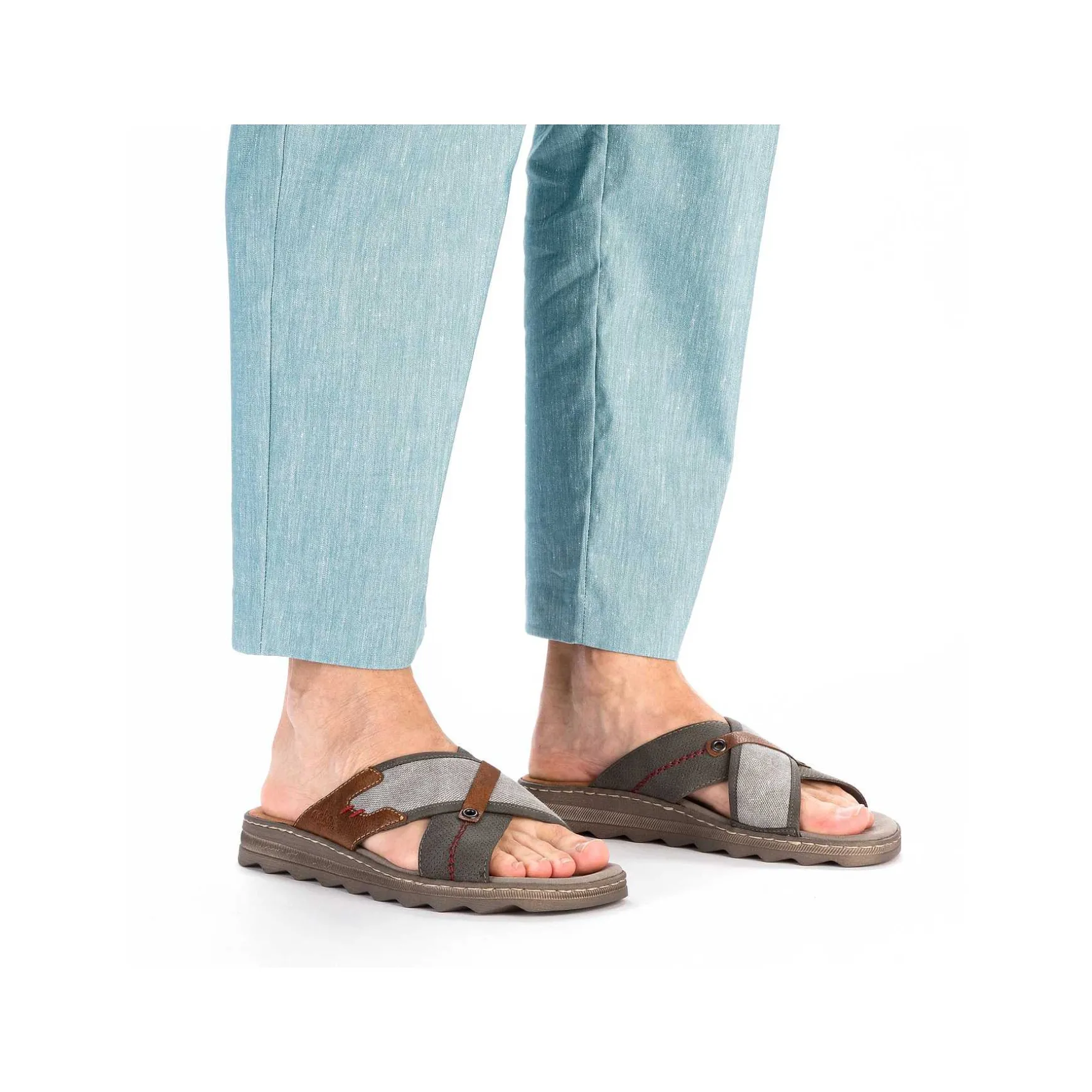Rieker Men'S Mules Stone Gray