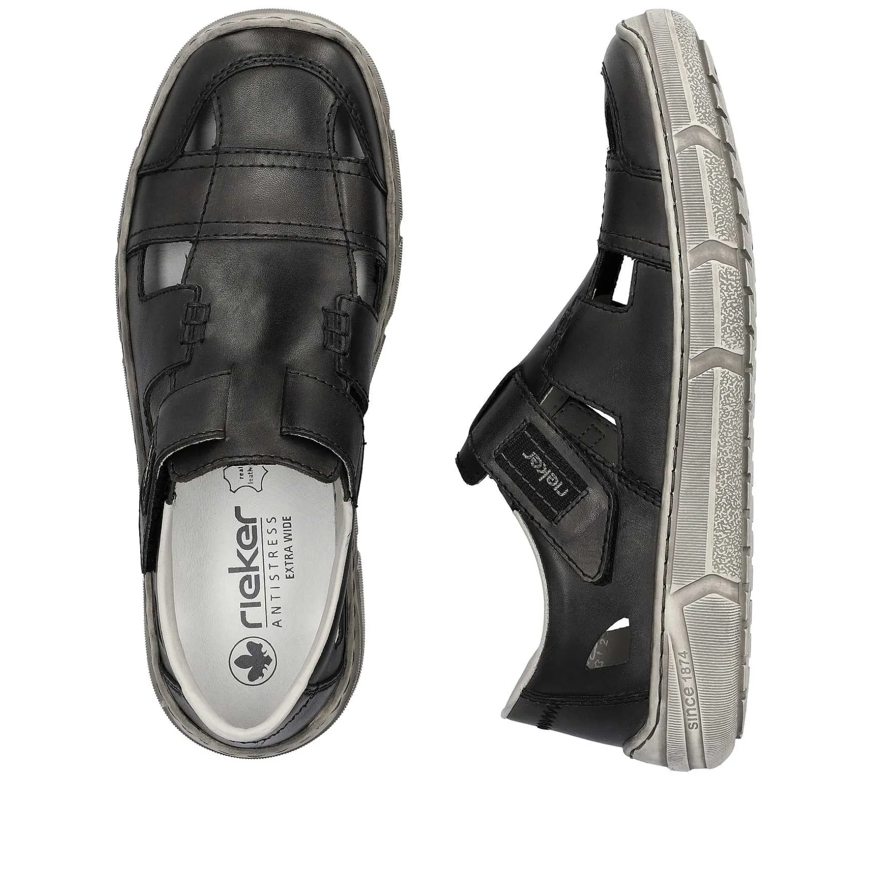 Rieker Men'S Slippers Asphalt Gray