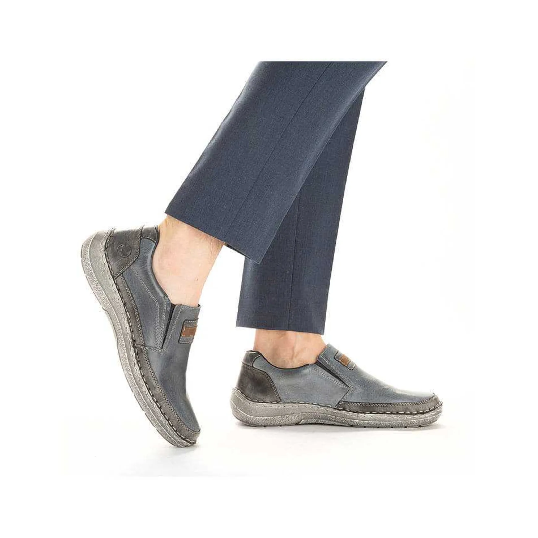 Rieker Men'S Slippers Blue Metallic