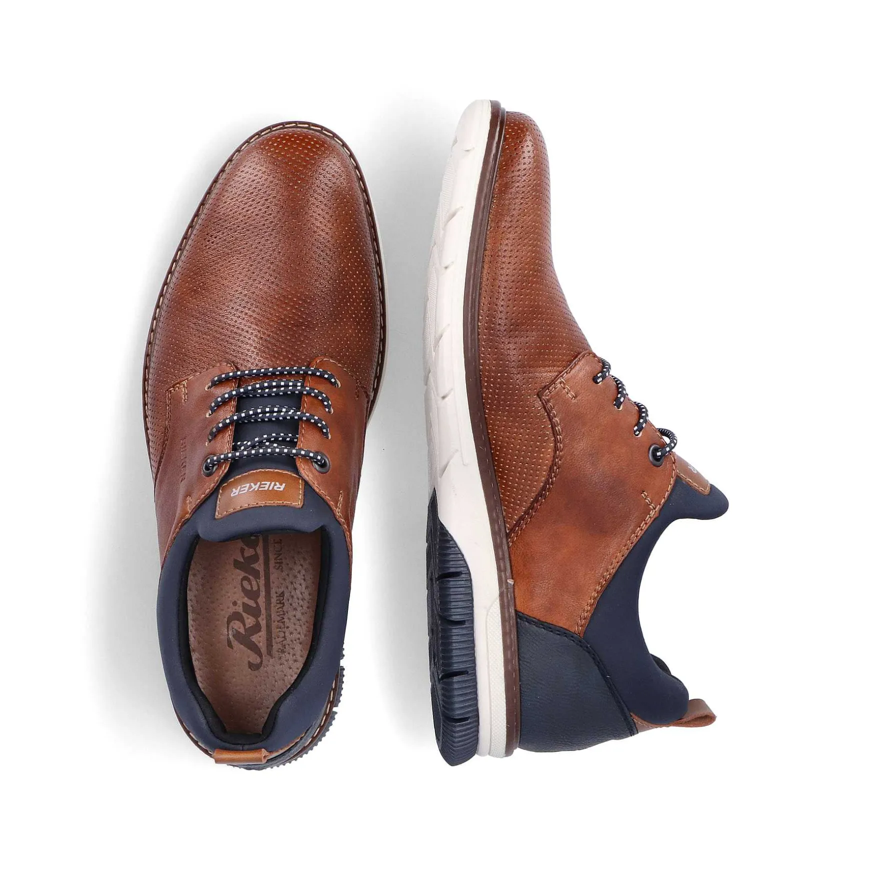 Rieker Men'S Slippers Caramel Brown-Pacific Blue