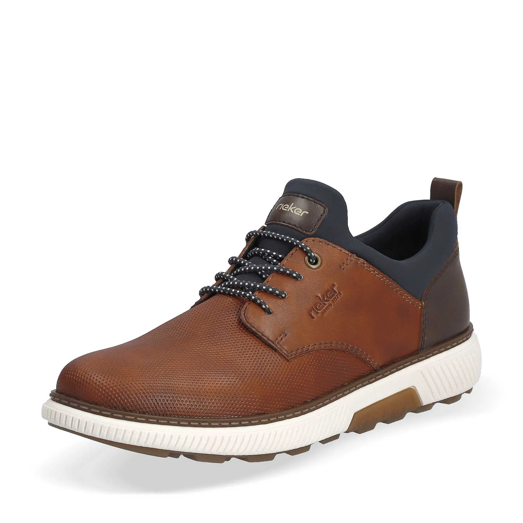 Rieker Men'S Slippers Nut Brown-Navy Blue