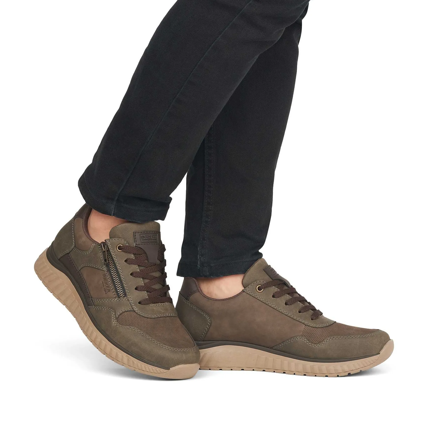 Rieker Men'S Sneaker Low Army Green-Olive Brown