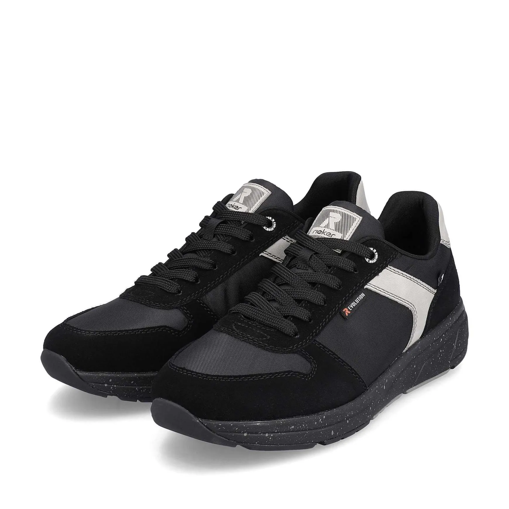 Rieker Men'S Sneaker Low Carbon-Black Silver-Grey