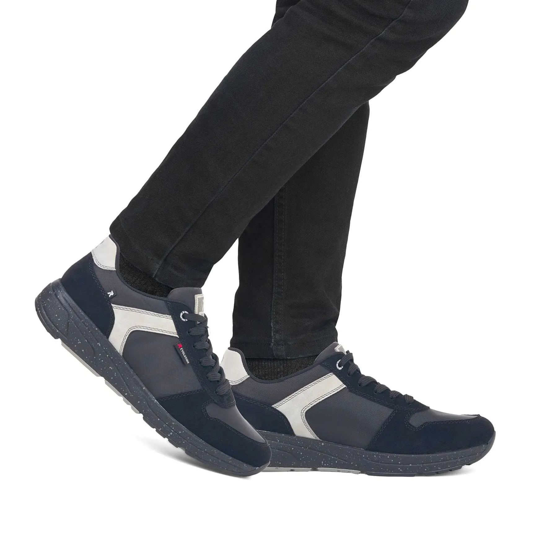 Rieker Men'S Sneaker Low Carbon-Black Silver-Grey