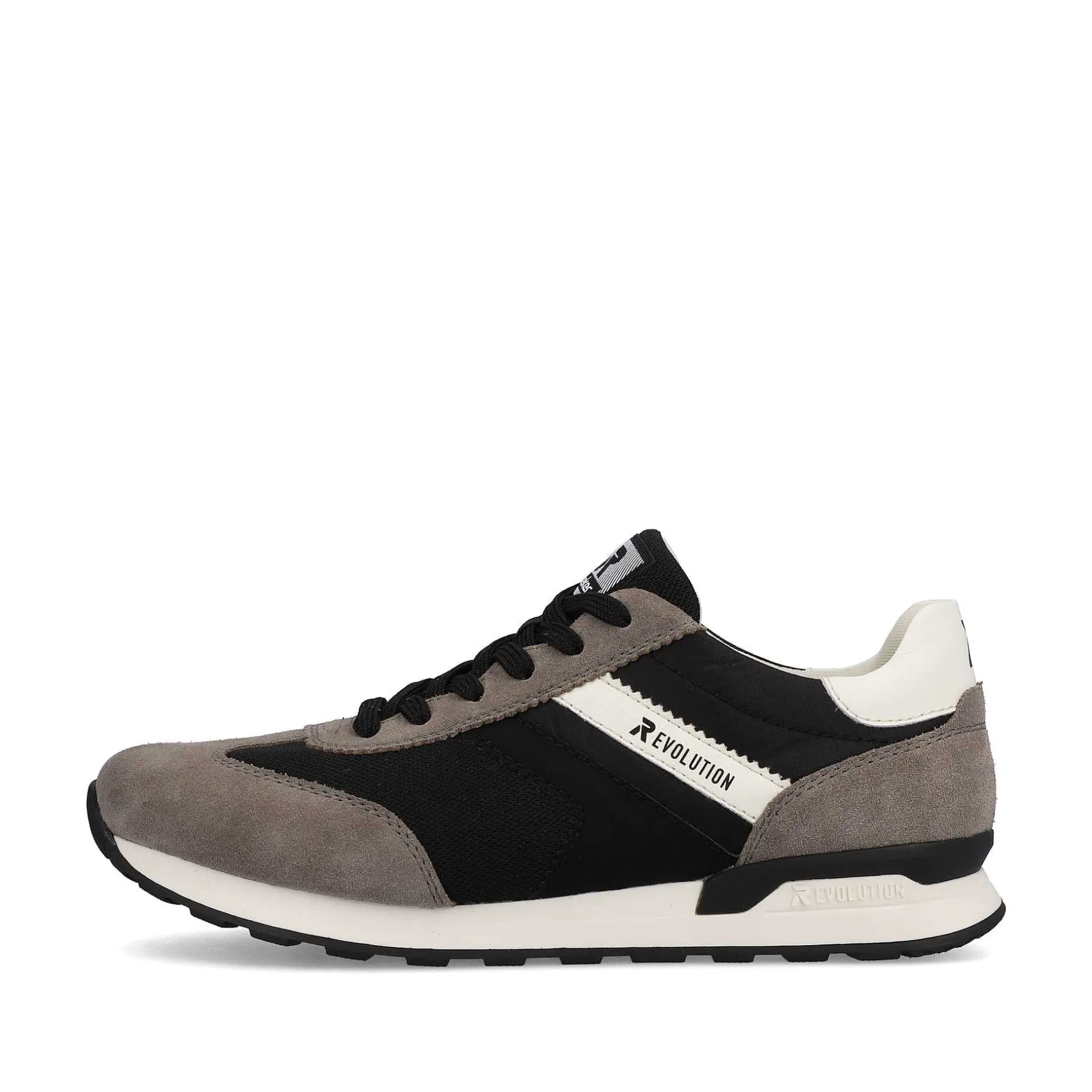 Rieker Men'S Sneaker Low Deep-Black Stone-Grey