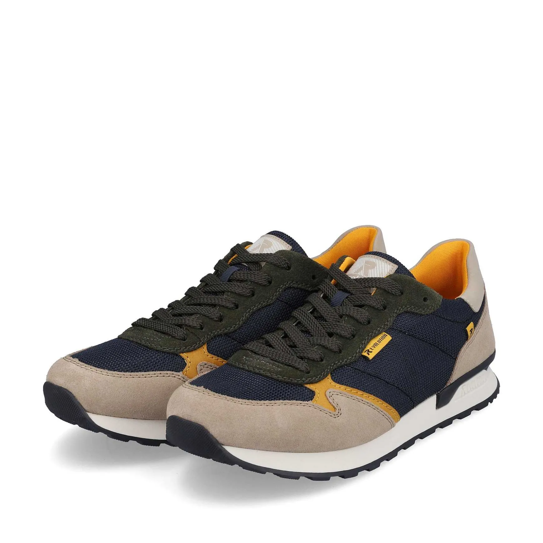 Rieker Men'S Sneaker Low Royal Blue Clay Beige