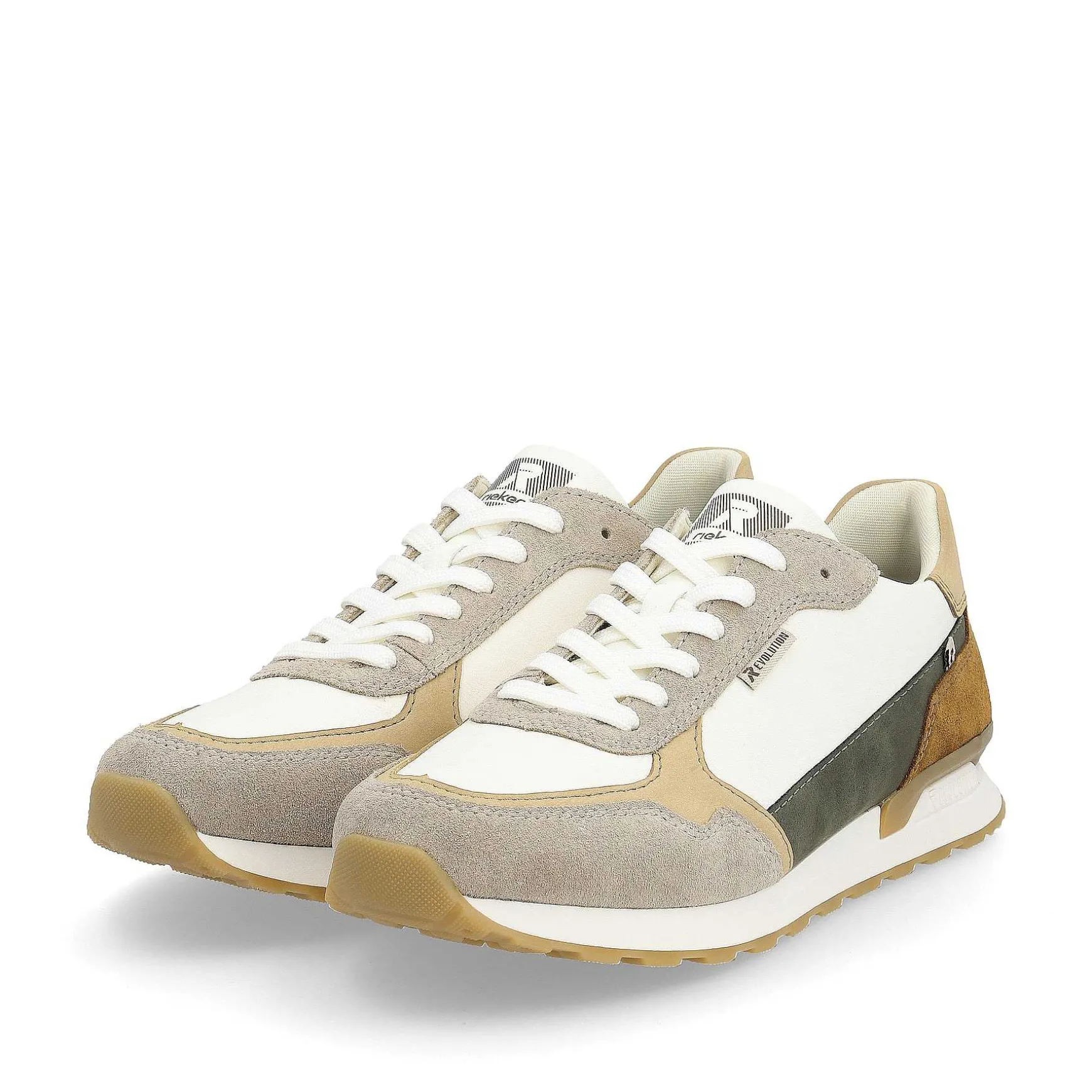 Rieker Men'S Sneaker Low Sand-Beige Swan-White