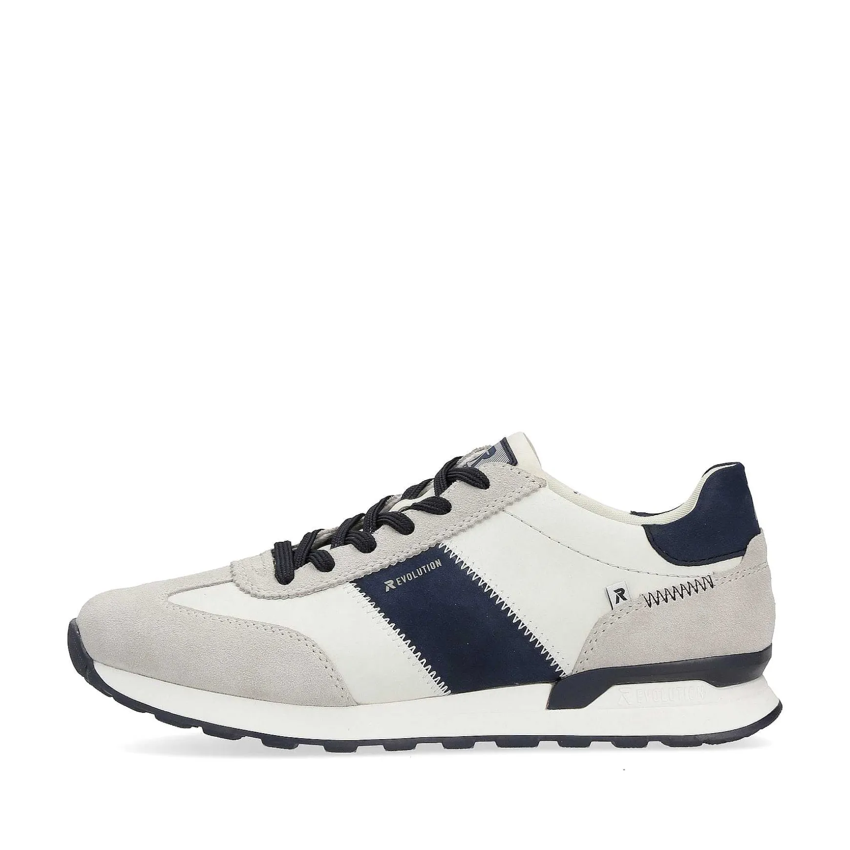 Rieker Men'S Sneaker Low Stone-Grey Creamy-White