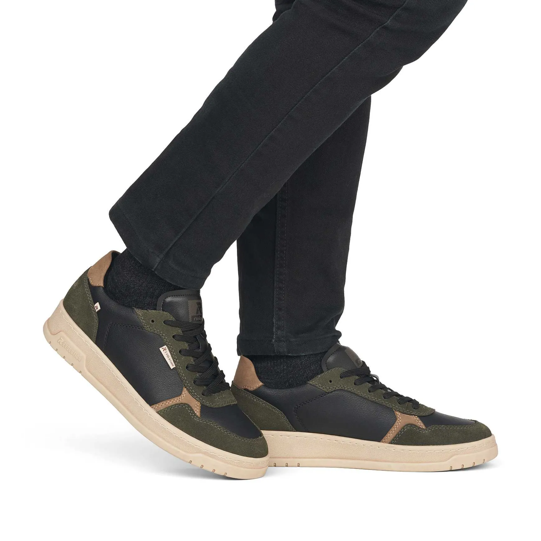 Rieker Men'S Sneaker Low Steel-Black Forest-Green