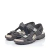 Rieker Men'S Trekking Sandals Graphite Black