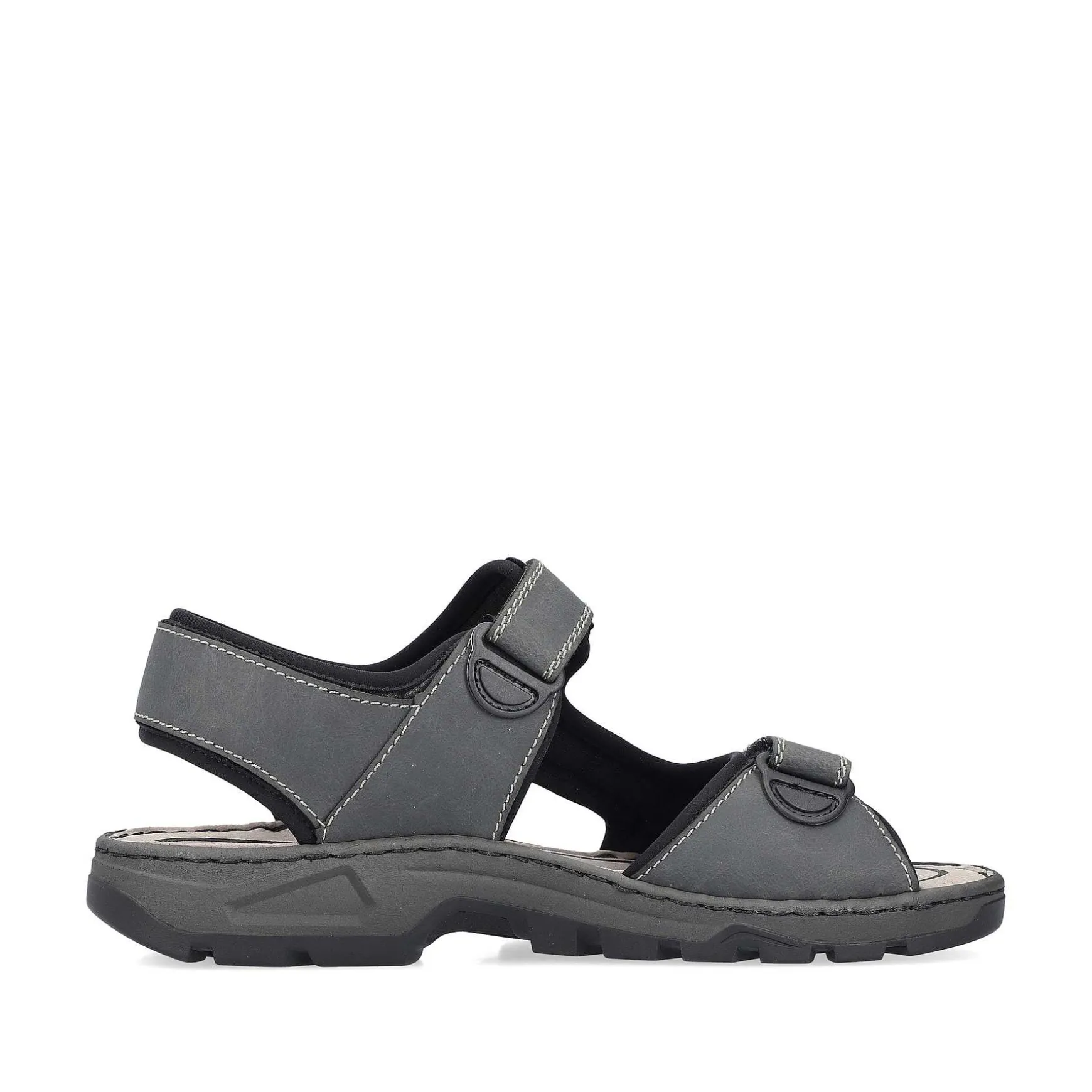 Rieker Men'S Trekking Sandals Dark Gray