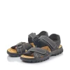 Rieker Men'S Trekking Sandals Graphite Black